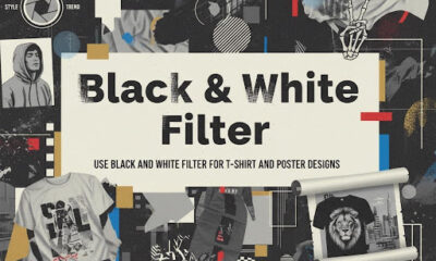 Black and white filter clothing printing production
